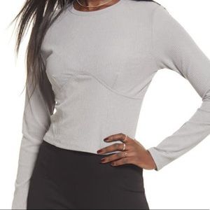 Corset Rib Long Sleeve Top